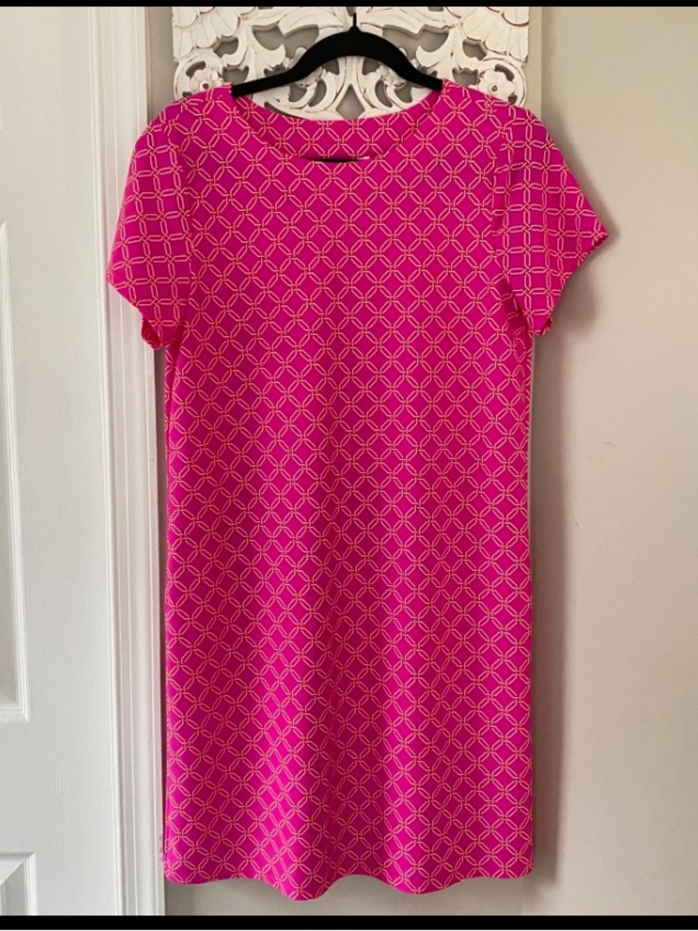 Jude Connally Ella Geo Shift Mini Dress Resortwear Cruise Coastal Sz S